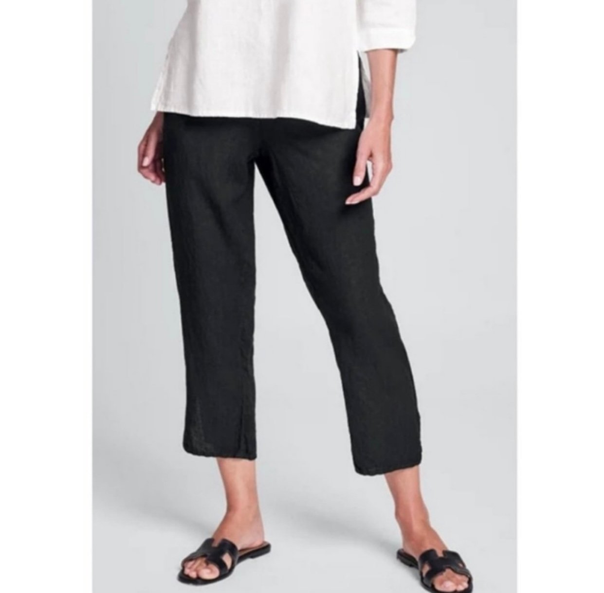 Latest  J. Jill Linen Stretch Cropped Pants Black Size XS HkvL6jyZS Outlet Store