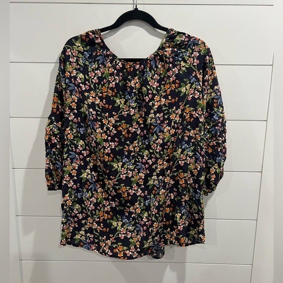 big discount NWOT Johnny Was navy  floral Rocco peasant top HgFxF6Wuu just buy it