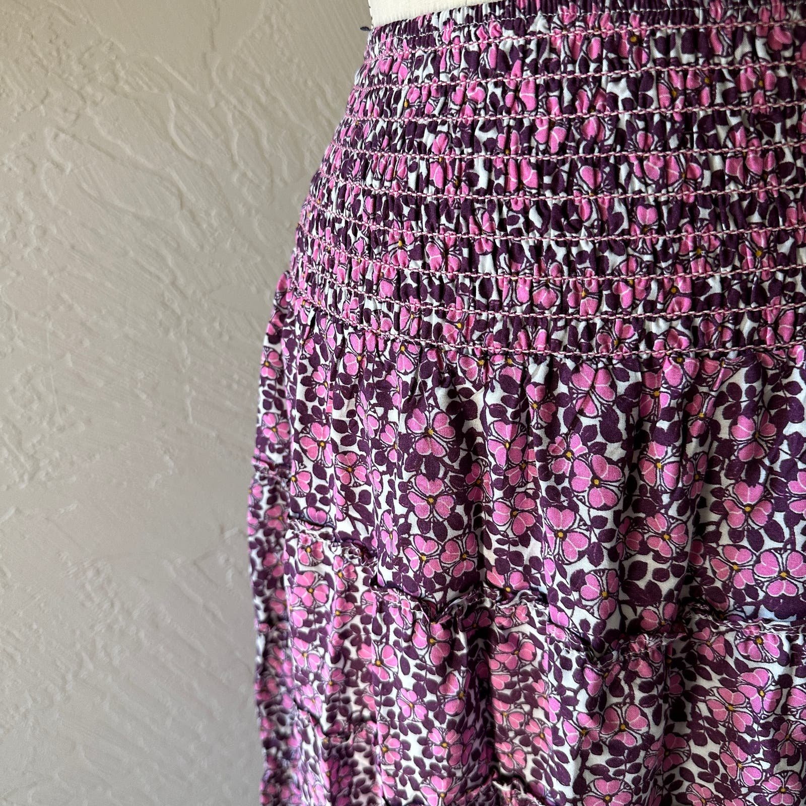 Factory Direct  MAX STUDIO | Women´s NEW Boho Retro Print Smocked Waist Midi Prairie Skirt XL KS14w0b7Z US Outlet