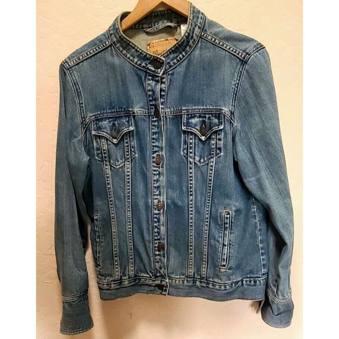 save up to 70% VTG Levi´s Signature Collarless Moto Jean Jacket Juniors XL Y2K Yellow Cast Rare lzudbf40W Everyday Low Prices