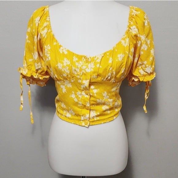 reasonable price Forever 21 Yellow Floral Bow Detail Mi