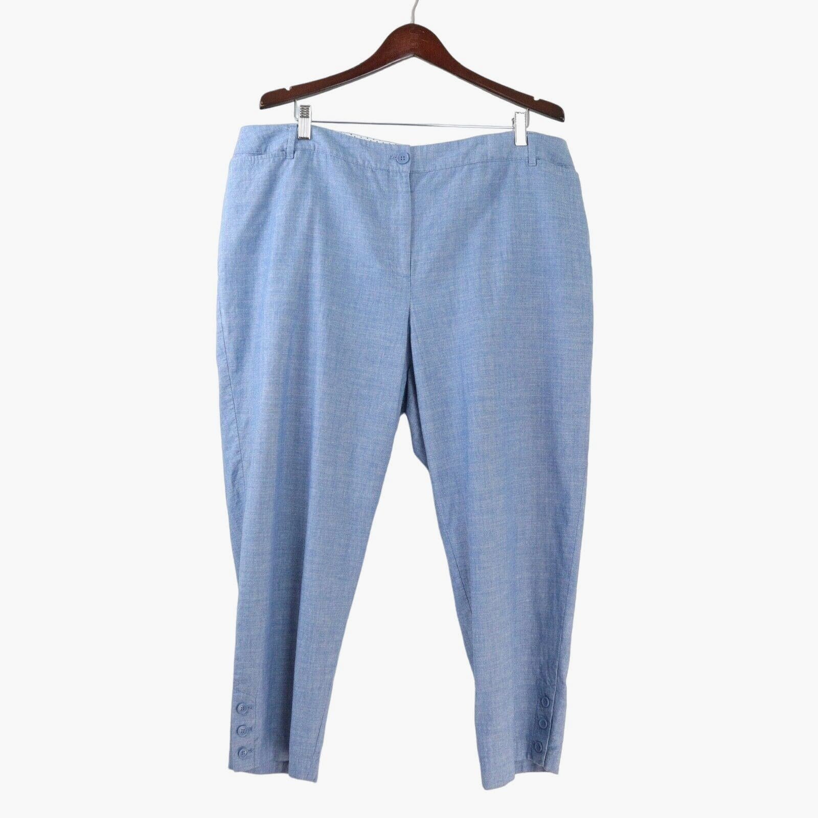 Discounted Talbots Size 20 Perfect Cropped Pants 100% Cotton Chambray Blue Button Hem Lx6JZlj8W Cheap