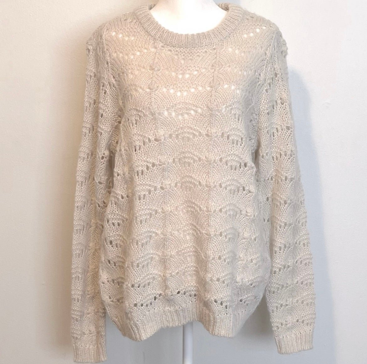 Simple Vero Moda lace knit cream sweater OLsCwjWpB Fact