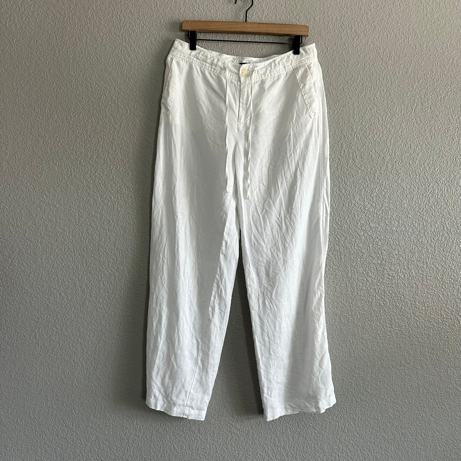 reasonable price Lauren Ralph Lauren Linen Pants Sz 8 White Casual Beach Vacation Lightweight joi5Ozwe7 Store Online