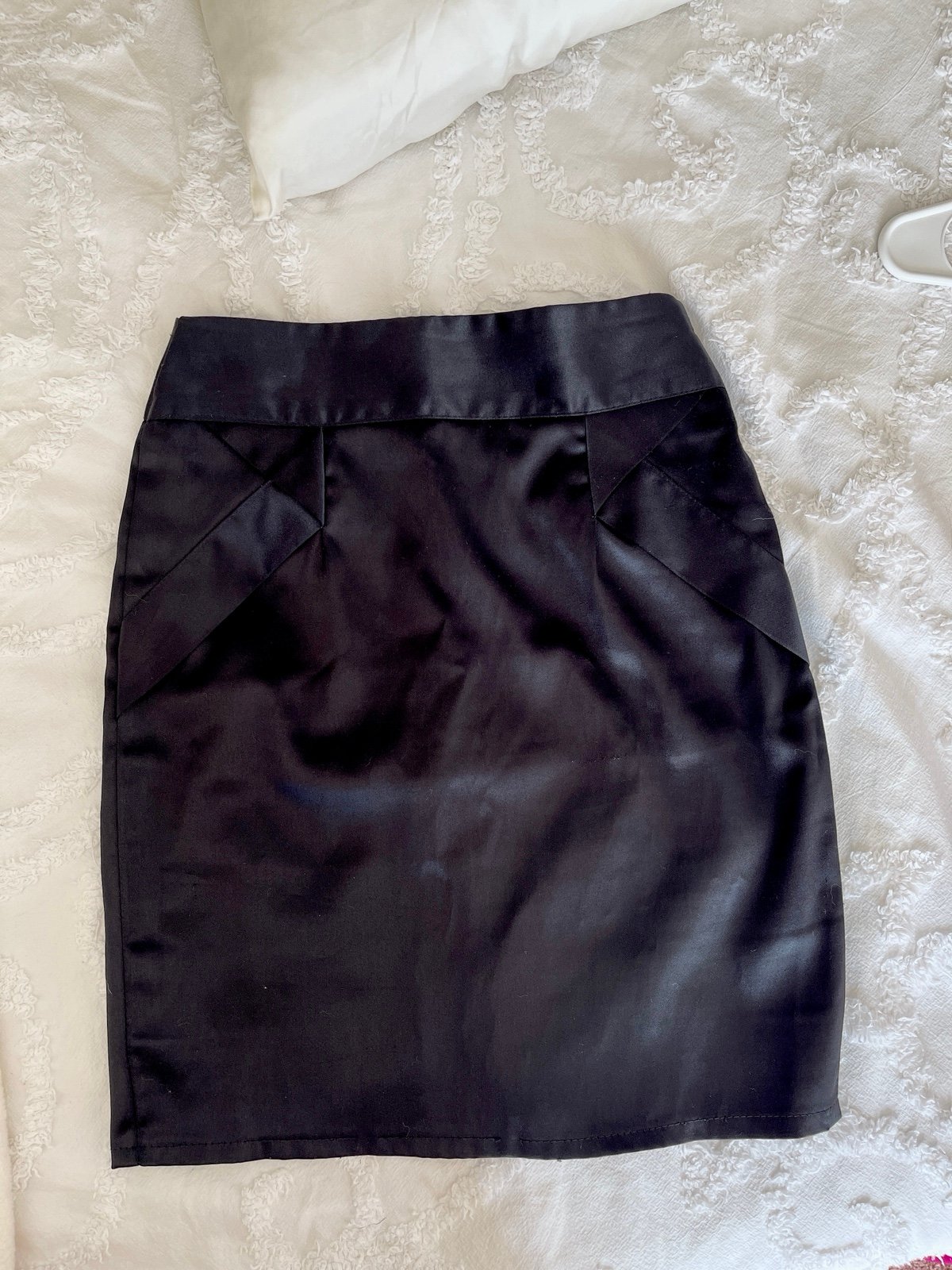 reasonable price Black Satin Skirt (S) Iprd6RTNO Factory Price
