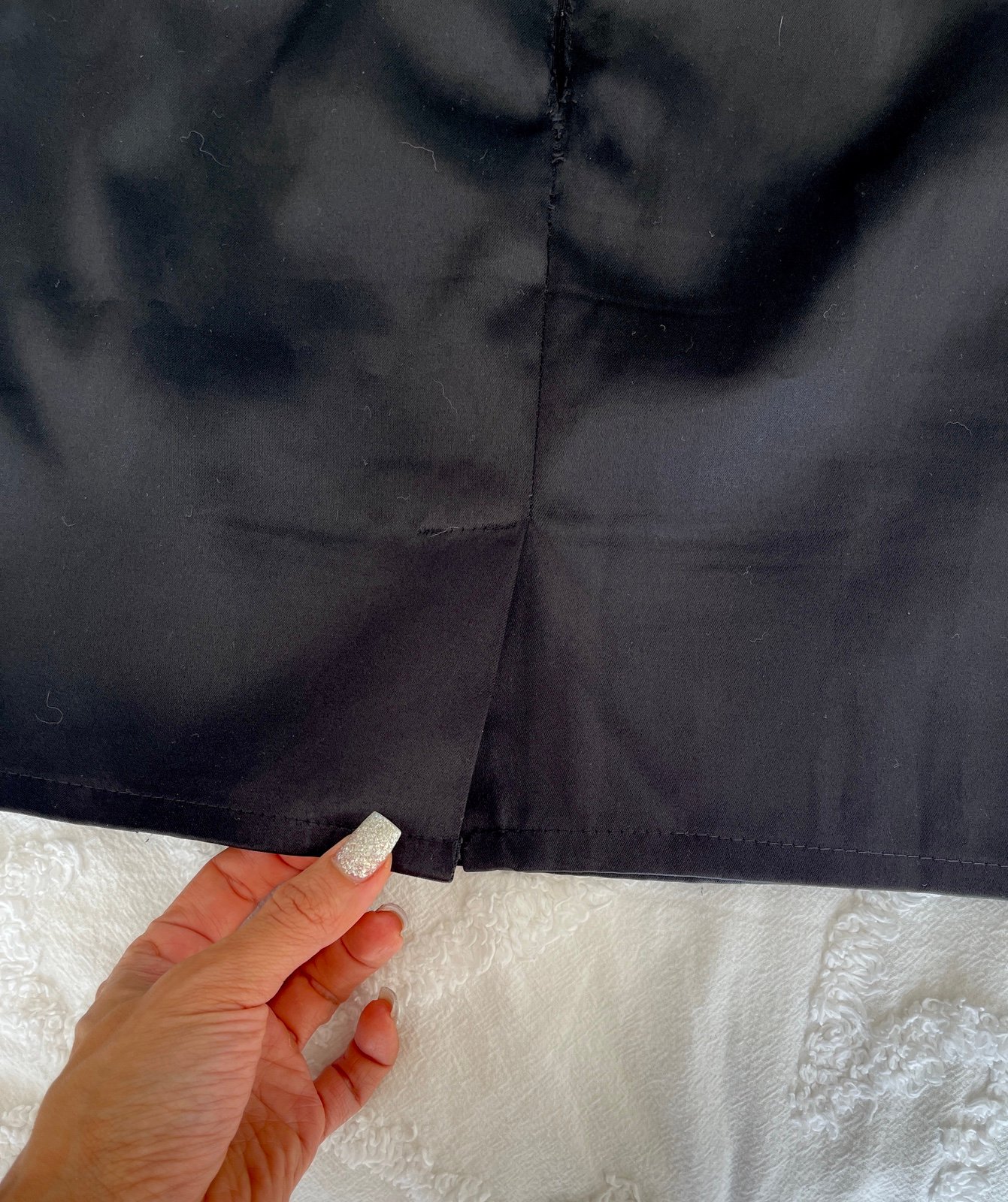 reasonable price Black Satin Skirt (S) Iprd6RTNO Factory Price