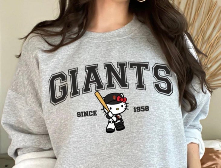 Classic Hello Kitty San Francisco Giants Baseball Crewneck Sweatshirt FvAl0EUmO just for you