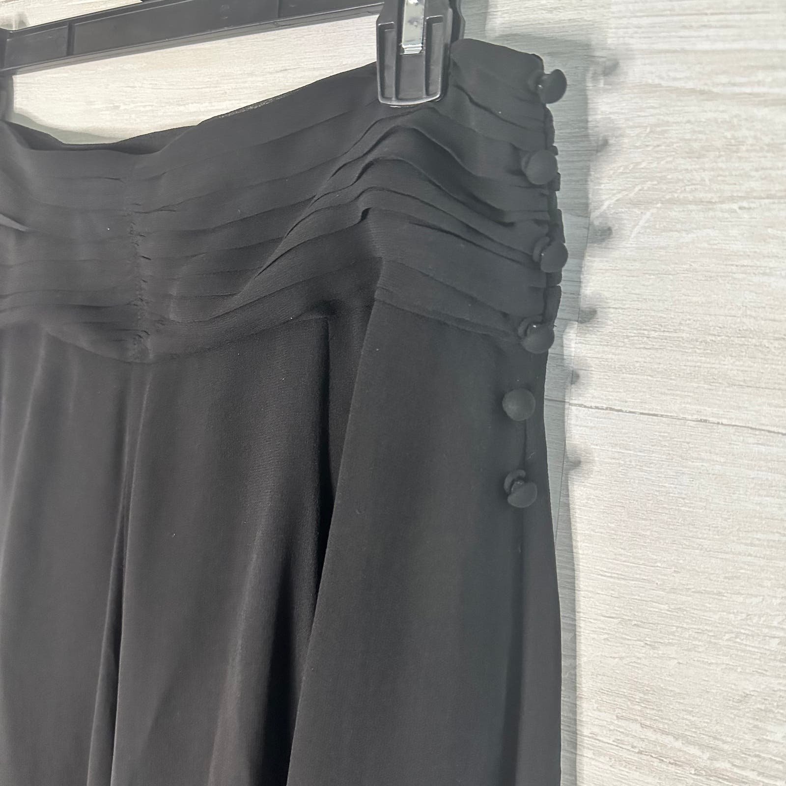 Amazing BCBGMaxazaria Black A-Line Flowy Knee Length Button Dress Skirt Size 8 Ow8IhKZaS no tax