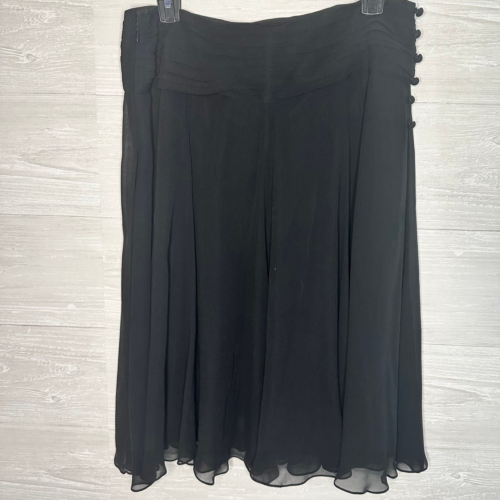 Amazing BCBGMaxazaria Black A-Line Flowy Knee Length Button Dress Skirt Size 8 Ow8IhKZaS no tax