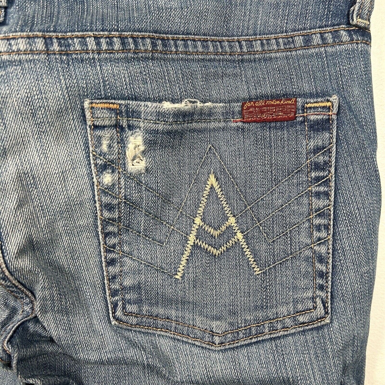 Custom 7 For All Mankind Jeans Women´s Size 29 Blue Denim A Pocket Medium Wash igM27Ue7U Great