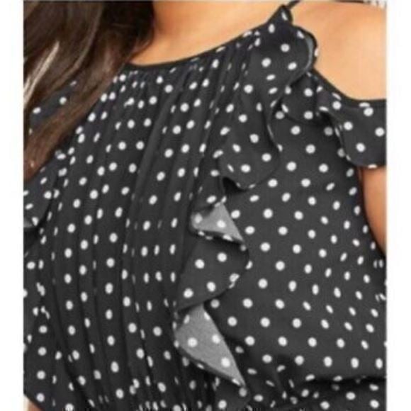 Popular Lane Bryant Plus Size Black Polka Dot Ruffle Jumper Jumpsuit Dress 16 new!!! ixtUxqORO Discount