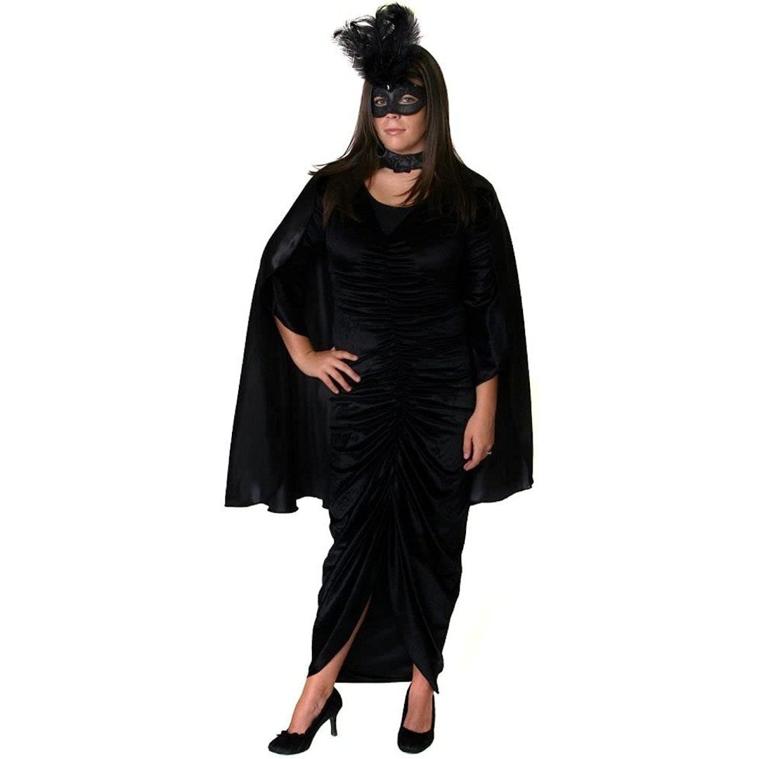 High quality Black Satin Costume Cape 36