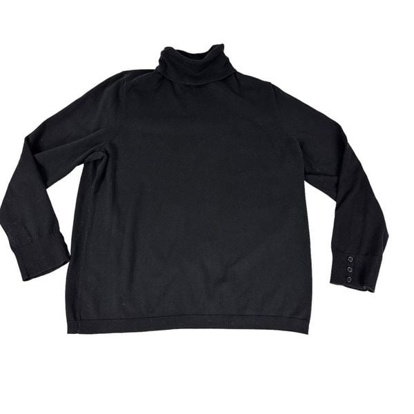 Beautiful Talbots Black Turtleneck Sweater size XL Butt