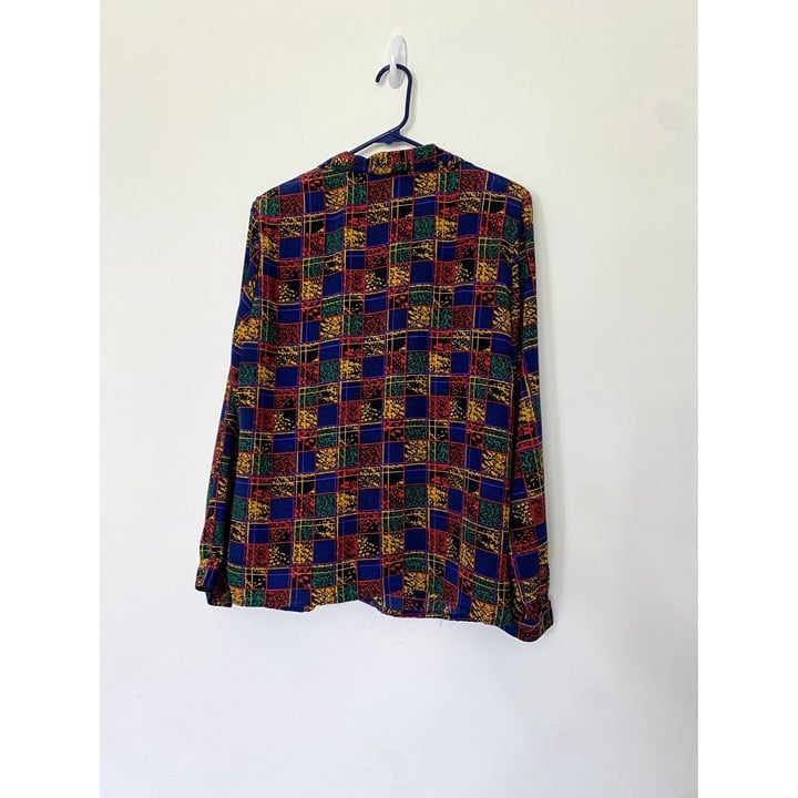 Special offer  Vintage Impressions of California Large Multicolored Funky Square Print Buttonup kTIjociZS outlet online shop