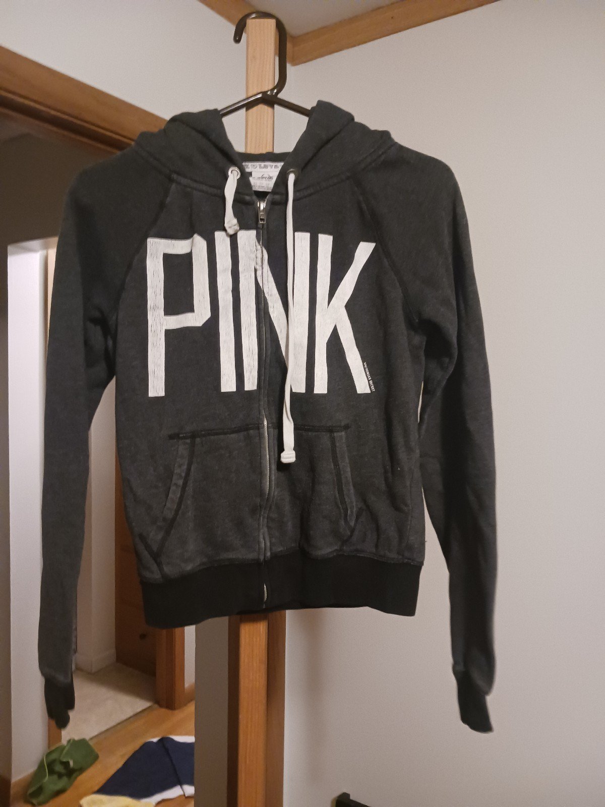 Promotions  PINK zip up hoodie XS Gray MfLLm0Gxm Everyd