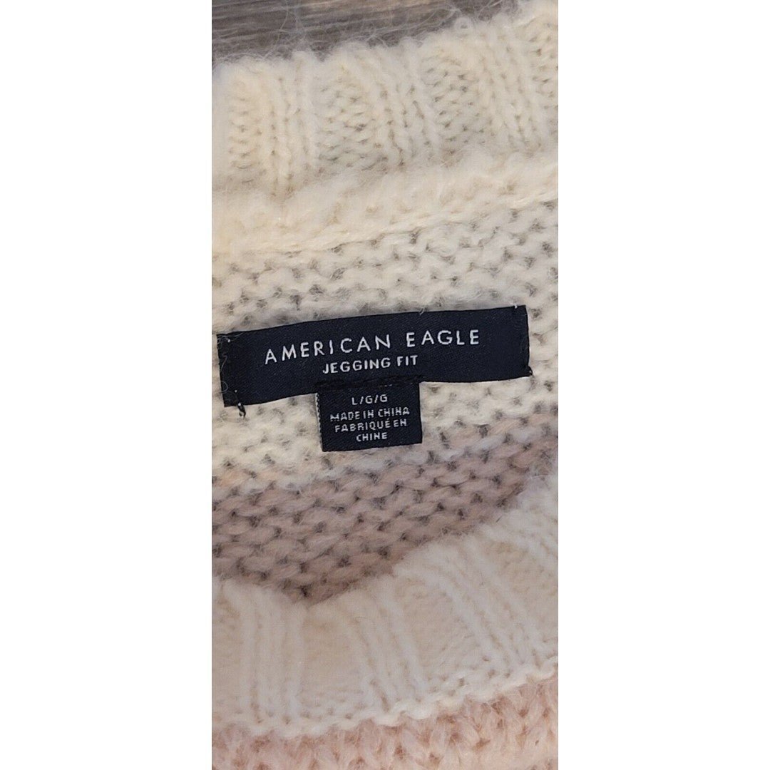 Exclusive American Eagle Jegging Fit Sweater Striped Blush Ivory Wool Blend Size Large pDUvPVevf Hot Sale