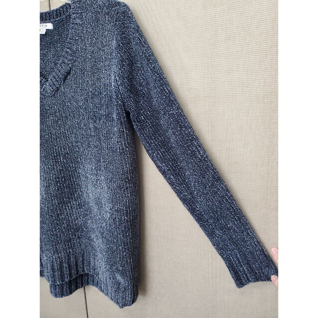 reasonable price Orvis Women´s Chenille Grayish Blue V-Neck Long Sleeve Pullover Sweater Large nF9nvEw0y Hot Sale