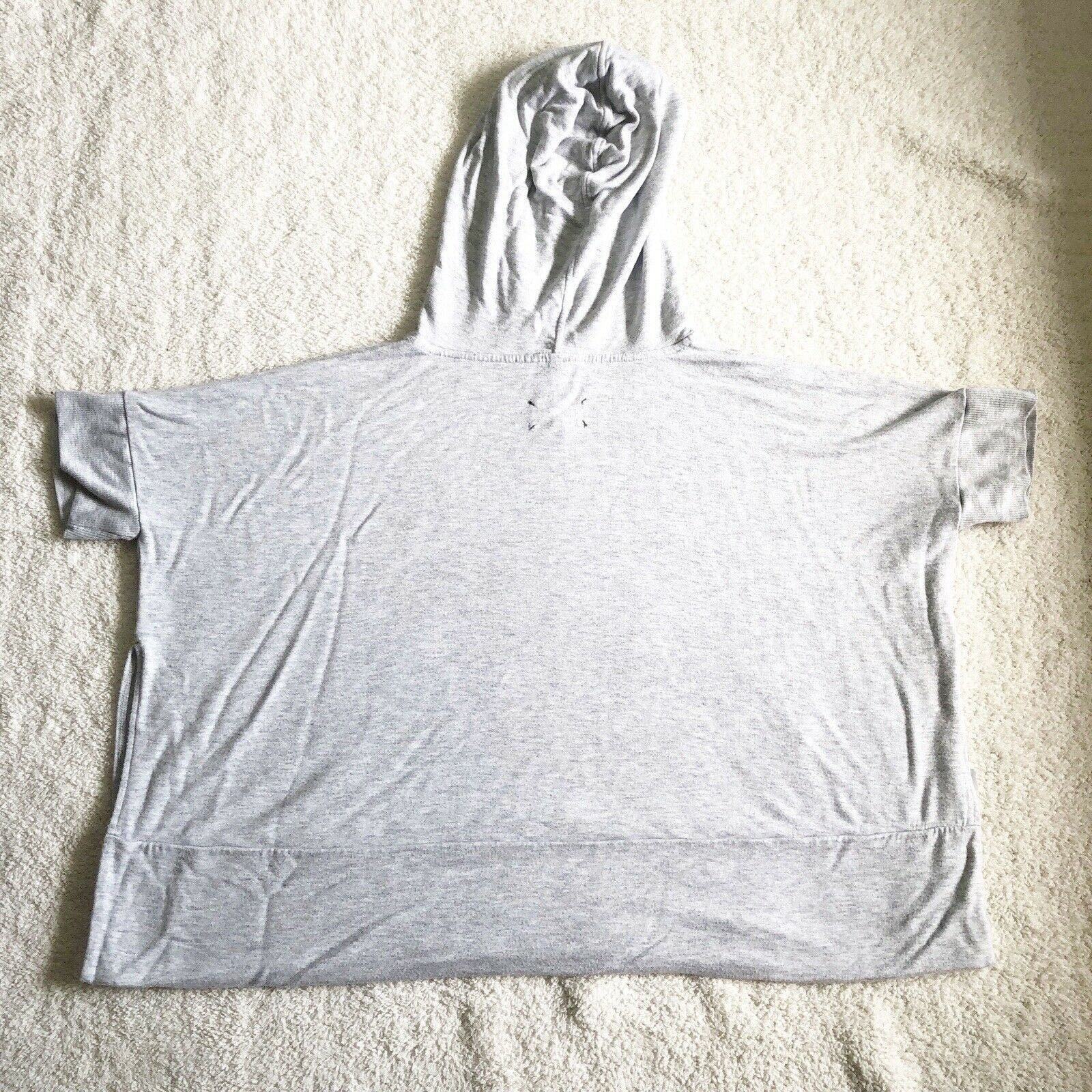 Cheap Lou & Grey Signature Soft XS Oversized Gray Hooded Short Sleeve Poncho Top hYihiPEnb New Style