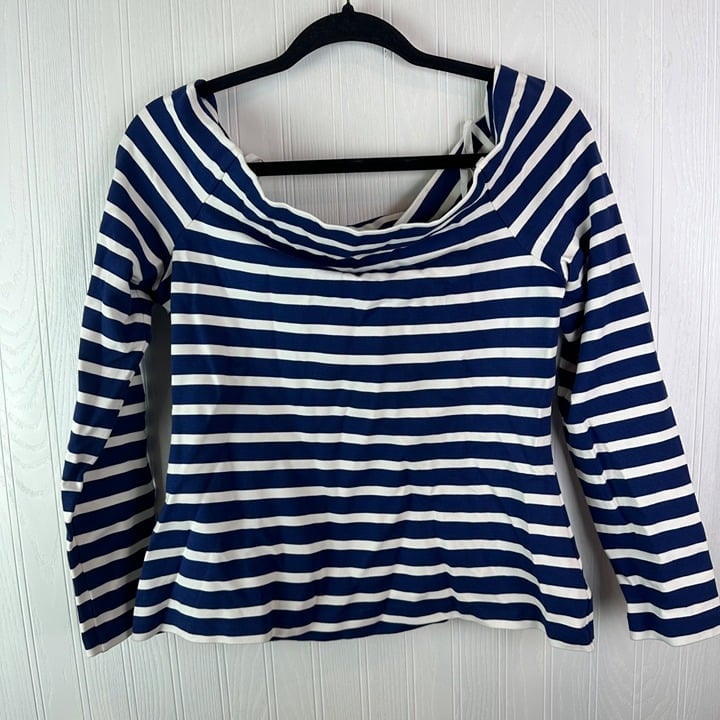 Factory Direct  L´AGENCE White and blue stripe Top