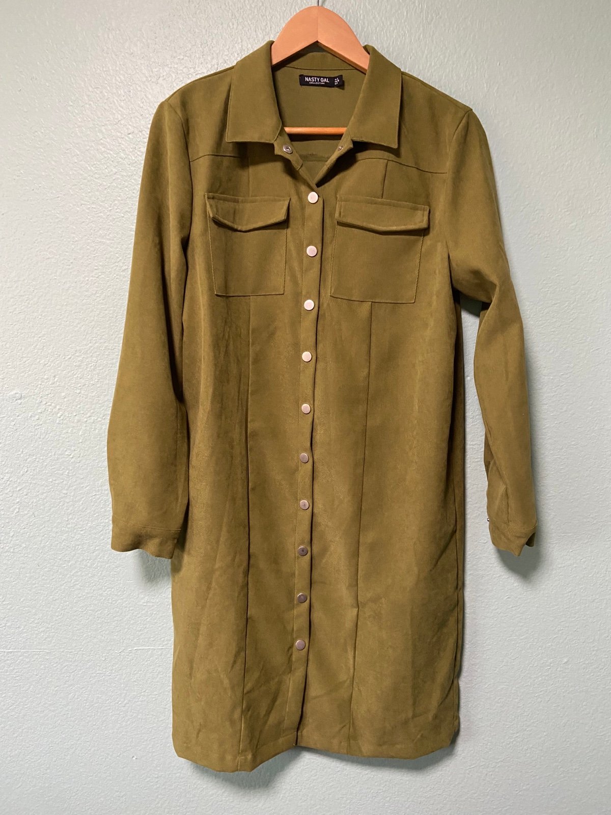 Amazing Nasty Gal Women´s Olive Green Snap Button 