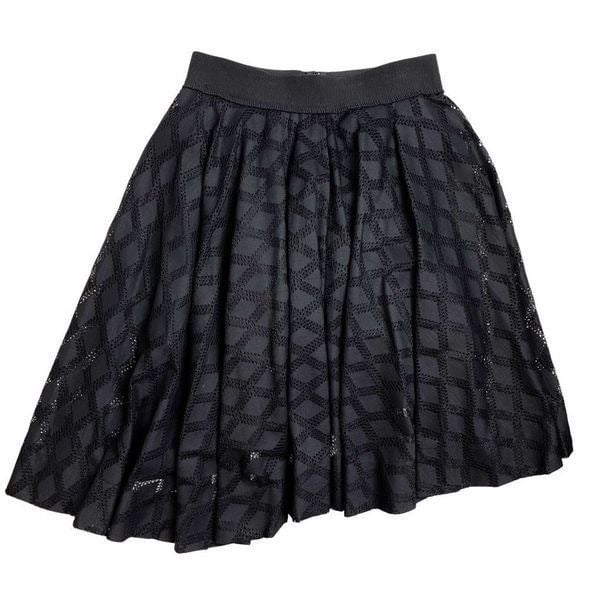 Special offer  Sandro Windowpane Smocked Midi Skirt Asymmetrical Lined Stretch Black 2 IronzKD14 Everyday Low Prices