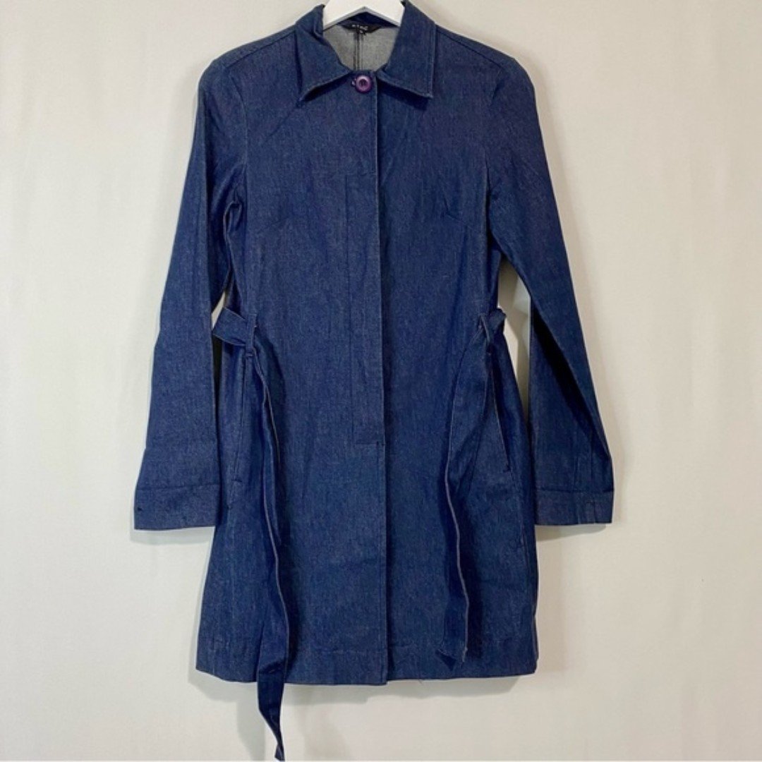 Great Zinc Women’s Long Sleeve Denim Trench Jacket with