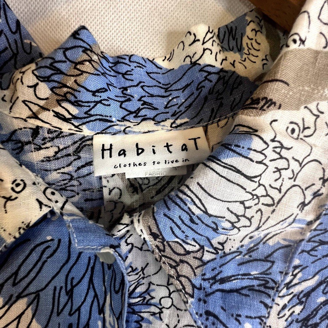 Exclusive Habitat 100% Linen Button Front Blouse Size Large jlQTQMekI Novel 