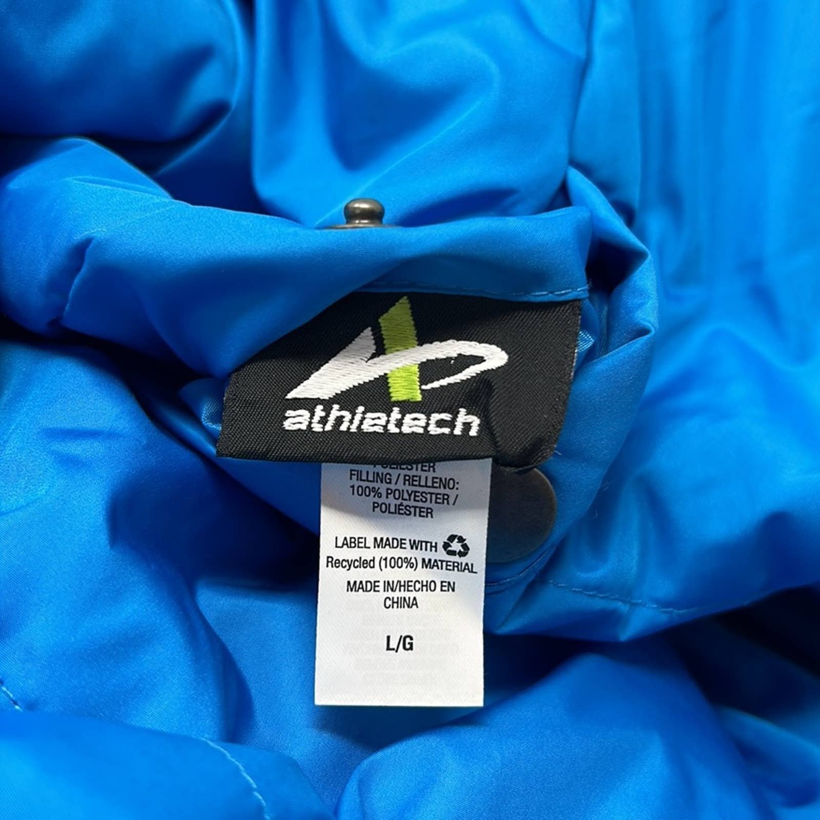Exclusive Athletech Women´s Reversible Blue & White Quilted Puffer Jacket Size Large IGUv2lHfd Store Online