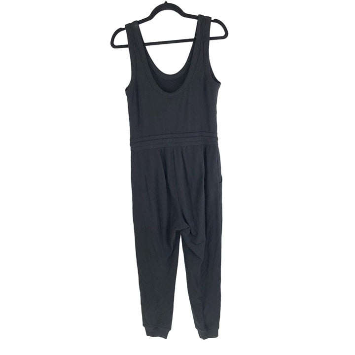 Amazing Everlane The French Terry Jumpsuit Sleeveless Drawstring Pockets Black S OsLcbbp41 Low Price