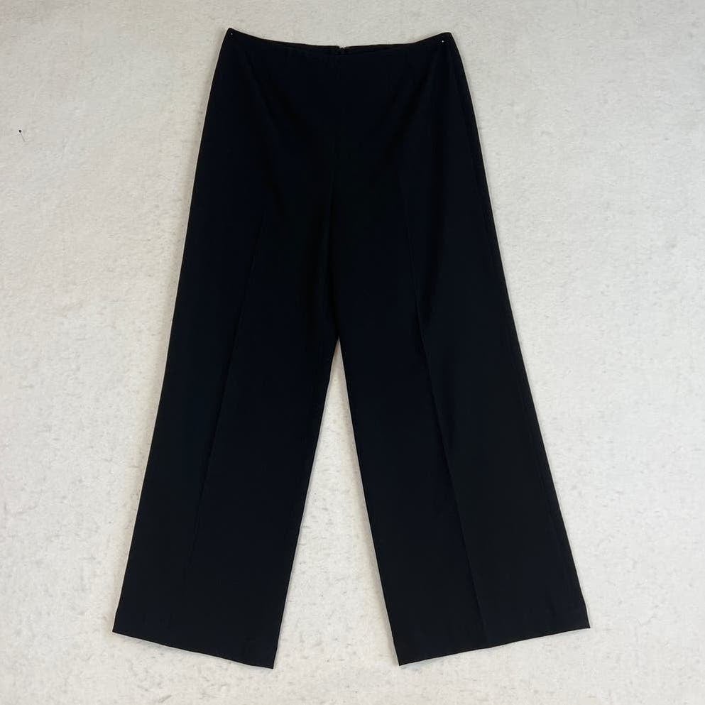 Buy Adrianna Papell Womens Wide Leg Trousers Black Back Zip Stretch Size 6P PrFgvngEt US Outlet