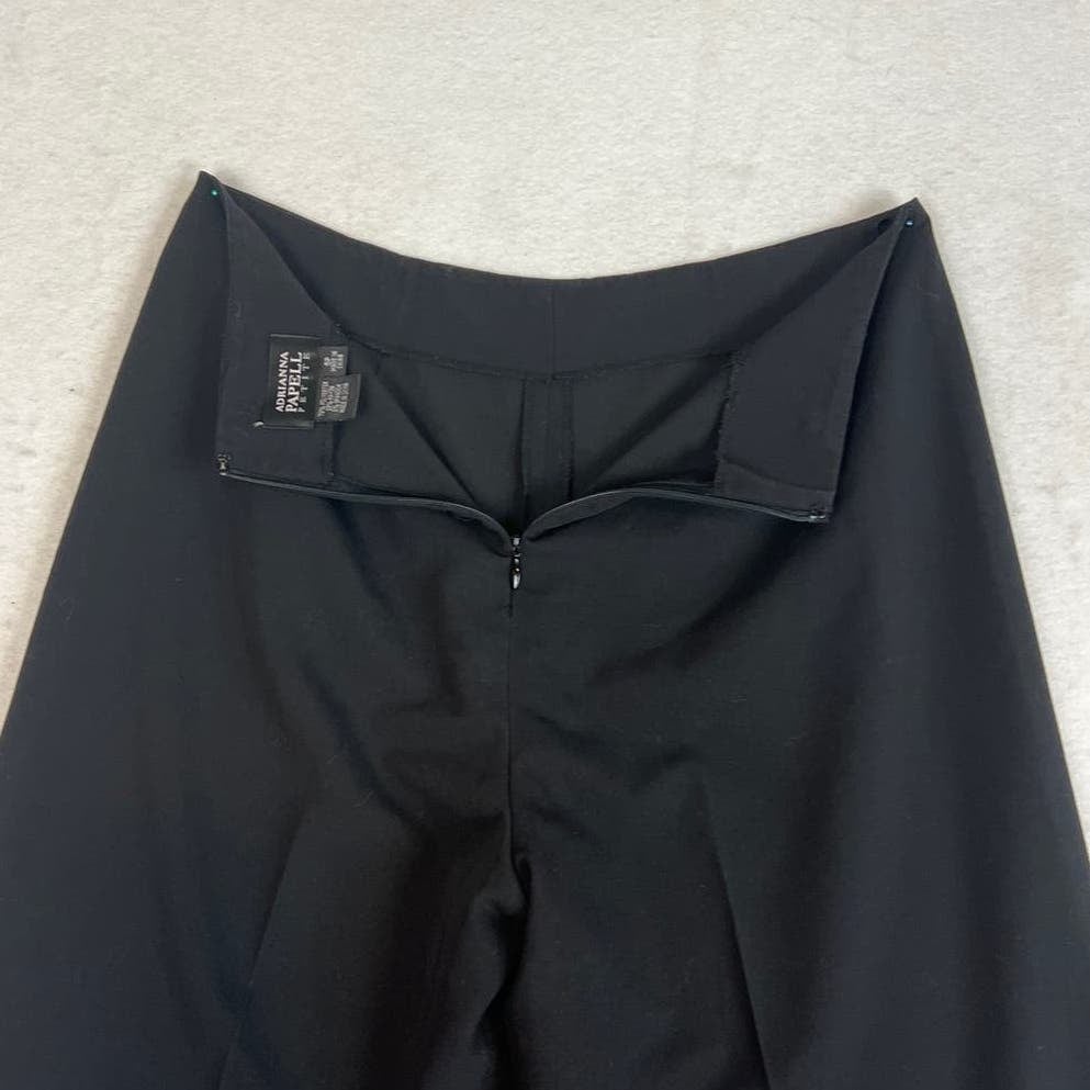 Buy Adrianna Papell Womens Wide Leg Trousers Black Back Zip Stretch Size 6P PrFgvngEt US Outlet