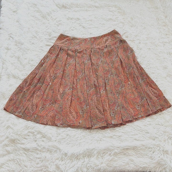 Popular Vintage Evan Picone Womens Skirt Size 8 Orange Paisley Pleated Lined Boho 13868 GVIDz2yfK Online Shop