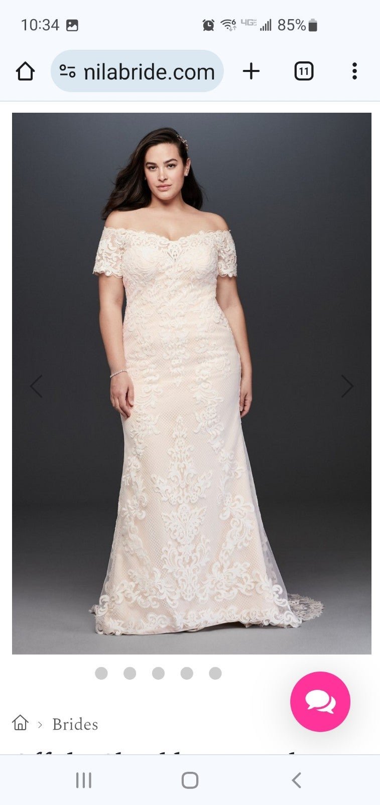 Nice Galina Off The Shoulder Lace Wedding Dress size 24