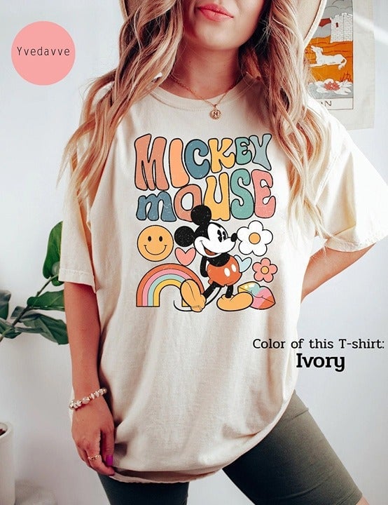 Stylish Retro Mickey Shirt, Disney Classic Mickey Mouse