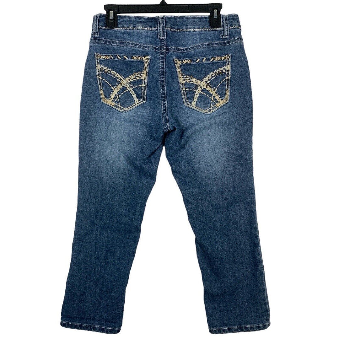 Discounted ND Weekend Washed Denim Capri Jeans Womens Size 6 Medium Wash Embellished Pants oLuUF2xOC Wholesale