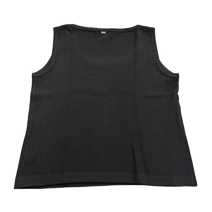 Latest  St. John Sports Black Sleeveless Knitted Top, Size M NzbP7EjPV Outlet Store