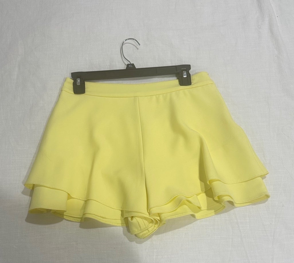 high discount Zara yellow ruffle shorts medium lAOHQNXf