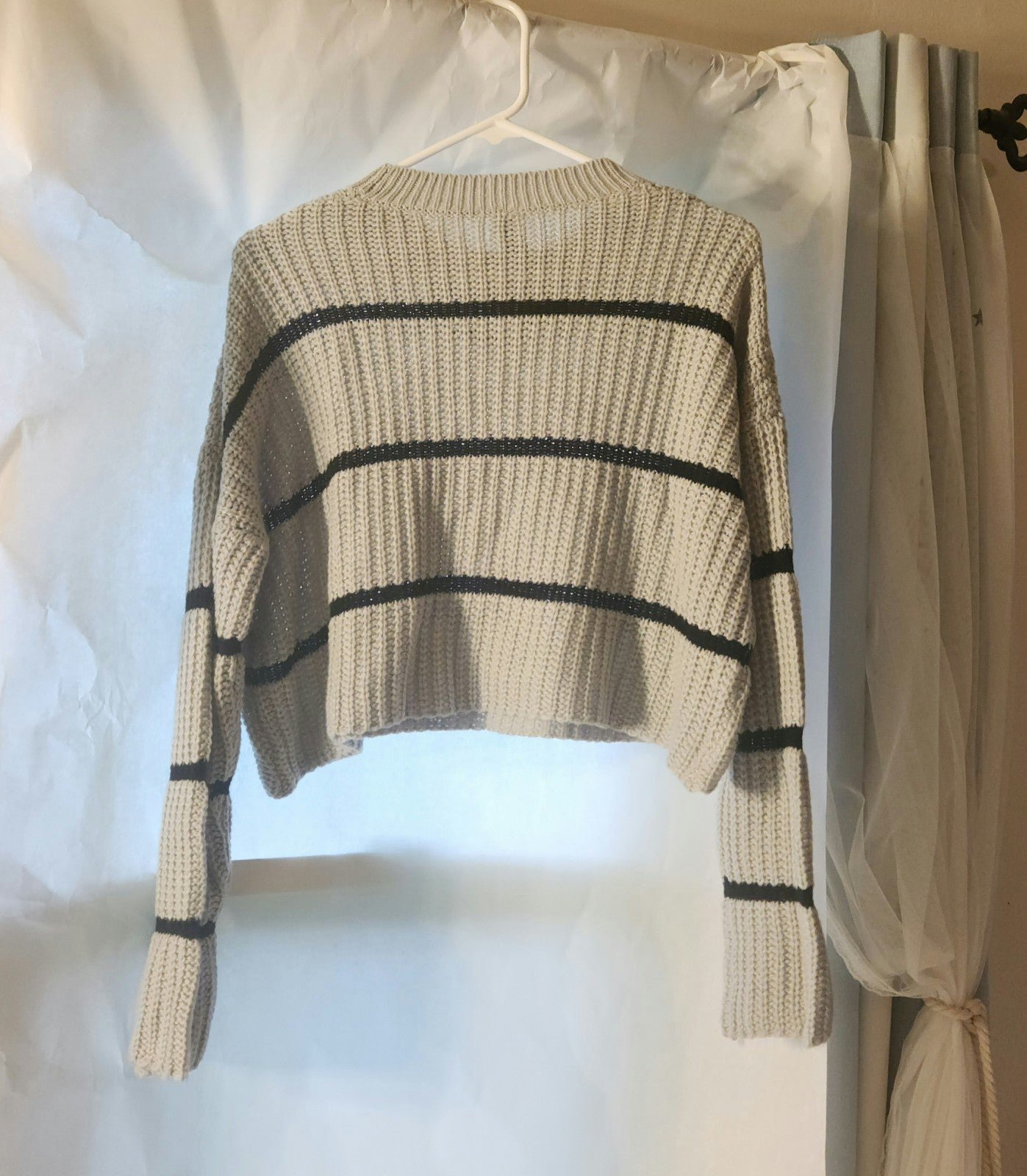 Exclusive Oversized Cropped Striped Sweater iRI0CCDO0 Novel 