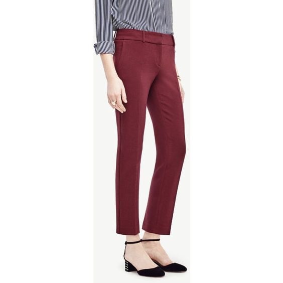 good price Ann Taylor Devin Straight Fit Tailored Ankle Mauve Pink Women Pants lqxfM8oQS High Quaity