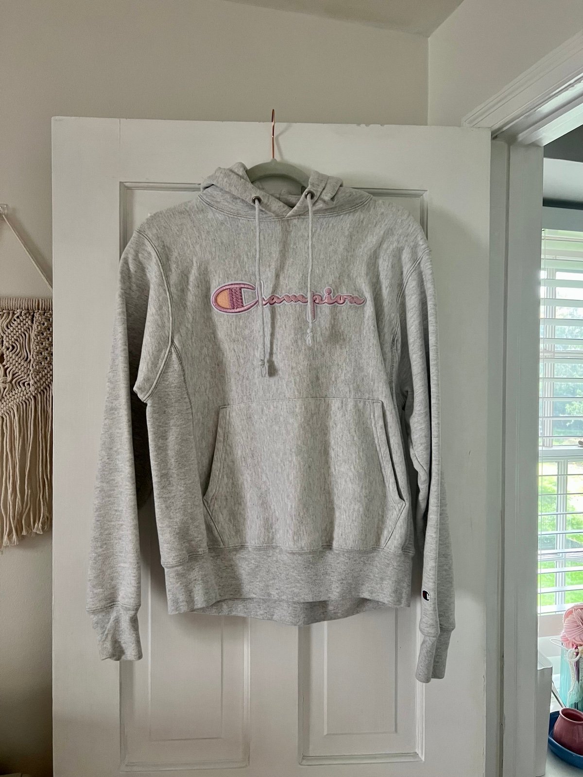 Classic Pink Champion Hoodie FpOQM36JX Outlet Store