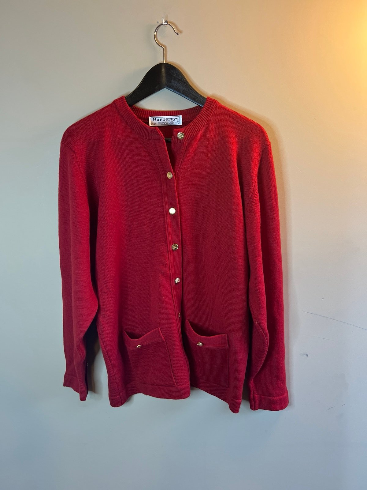Amazing Vintage Burberry Merino Wool Cardigan Sweater - Womens 38 / US 4 jKt4BA0jy no tax