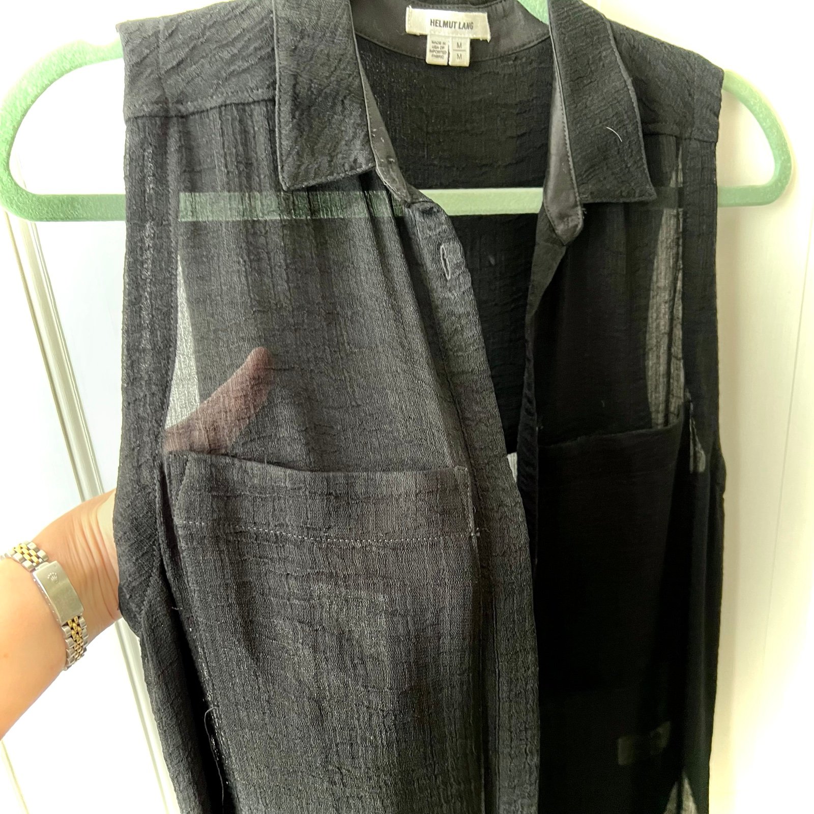 Popular Helmut Lang Black Semi-Sheer Coverup Dress MhoLWvOkQ Discount