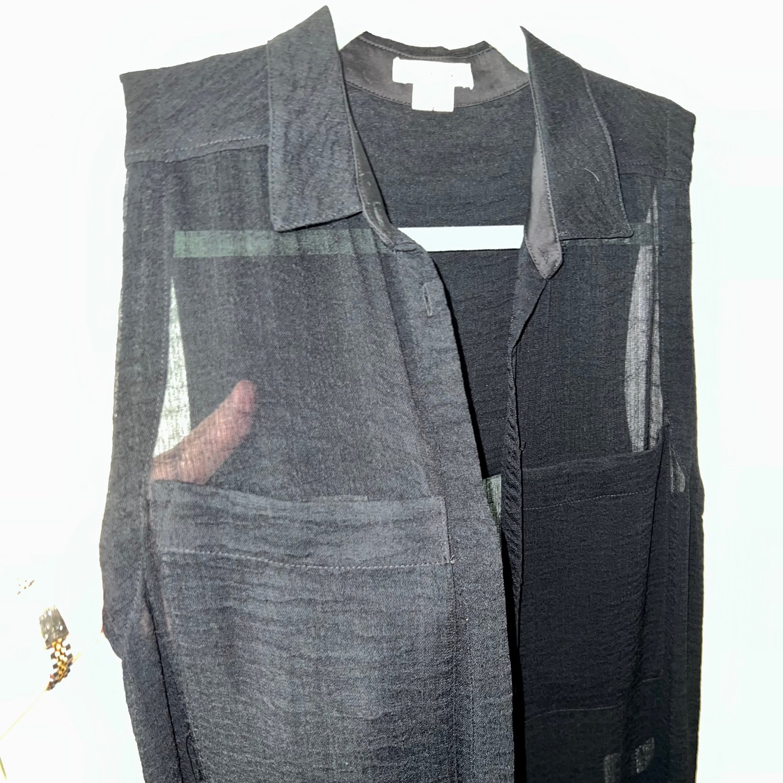 Popular Helmut Lang Black Semi-Sheer Coverup Dress MhoLWvOkQ Discount