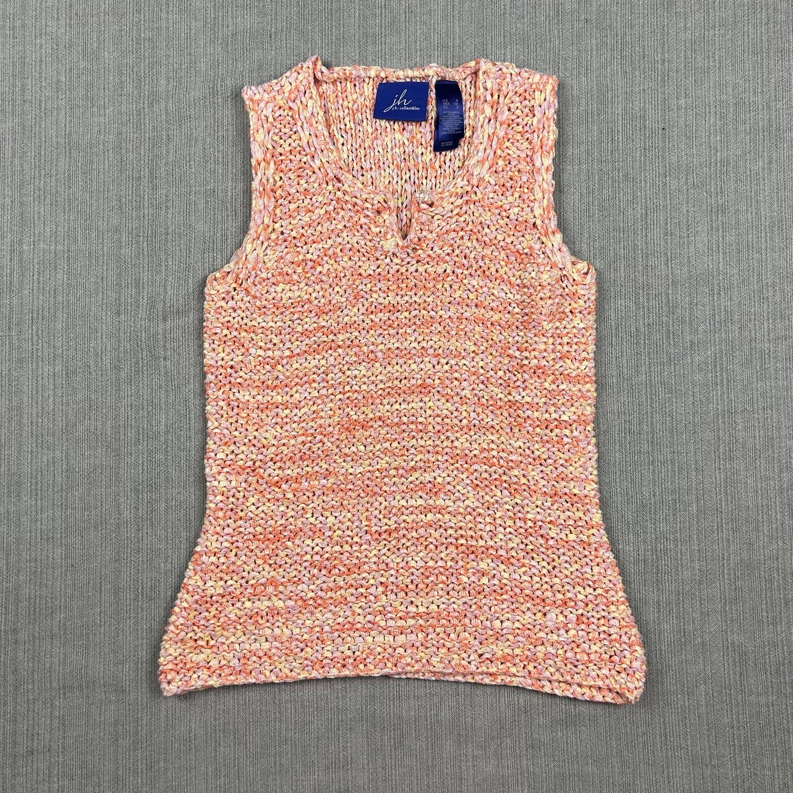 Beautiful JH Collectibles pink knitted tank top size s 