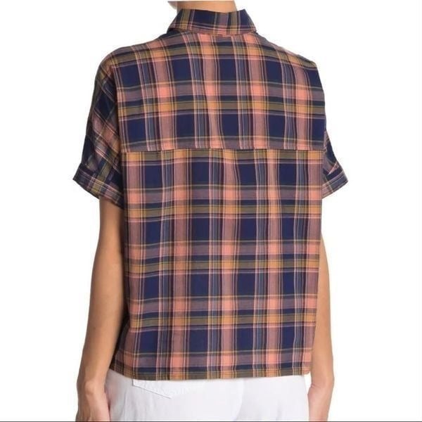high discount Madewell Tie Hem Plaid Button Down Boxy Shirt S OGz7vAu9v Cool