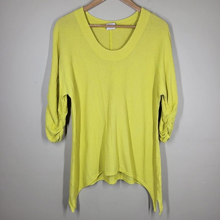high discount Oh My Gauze! Chartreuse Yellow 3/4 Sleeve