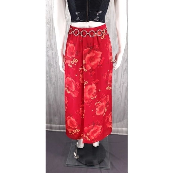 Factory Direct  90s Y2K Red Maxi Skirt Floral Vintage Grunge Boho Shabby Chic FfYmJlx66 Store Online