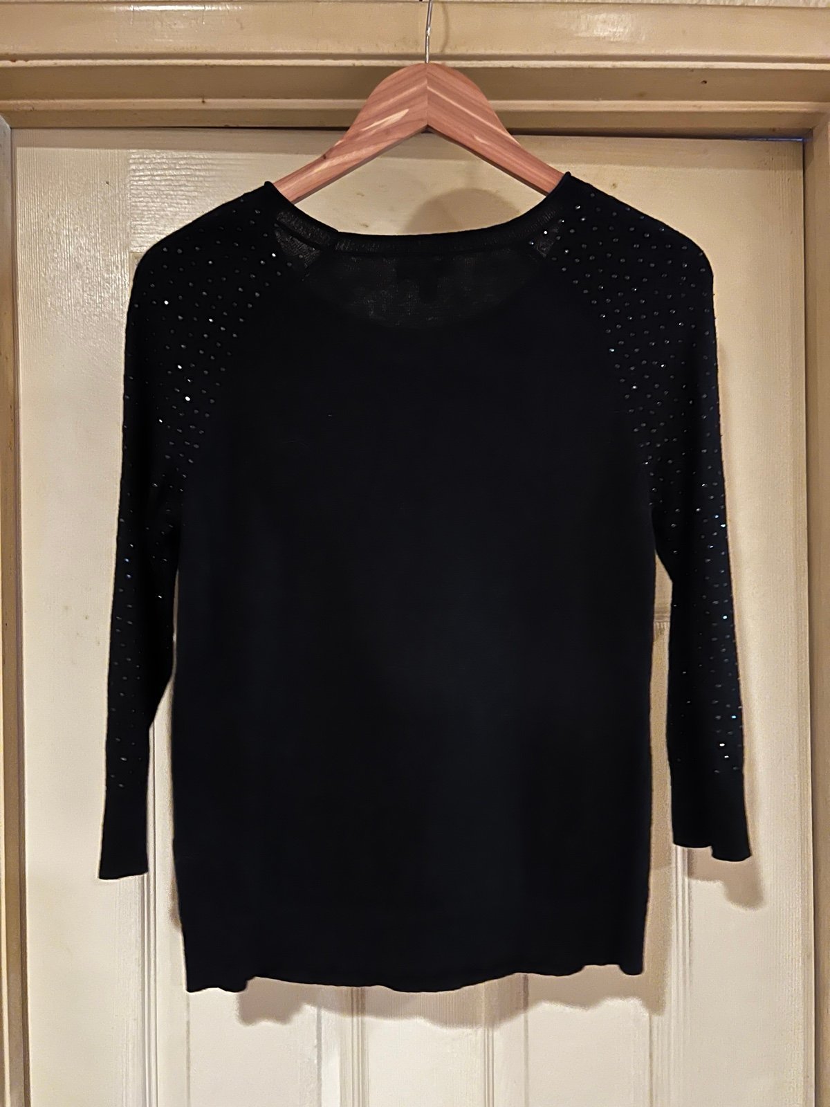 Beautiful Apt. 9 Black studded long sleeve top Size PS shirt blouse sparkle P6YYmMltu Discount