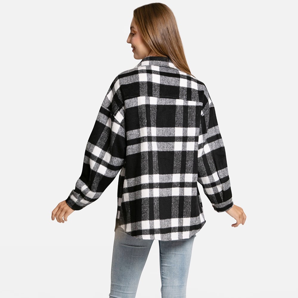 the Lowest price Plaid Check Patterned Boyfriend Fit Shacket O0E2yAAUc Fashion