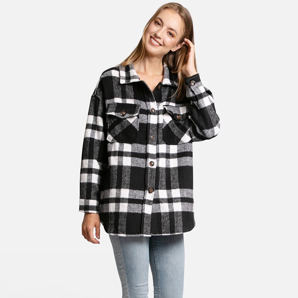 the Lowest price Plaid Check Patterned Boyfriend Fit Shacket O0E2yAAUc Fashion